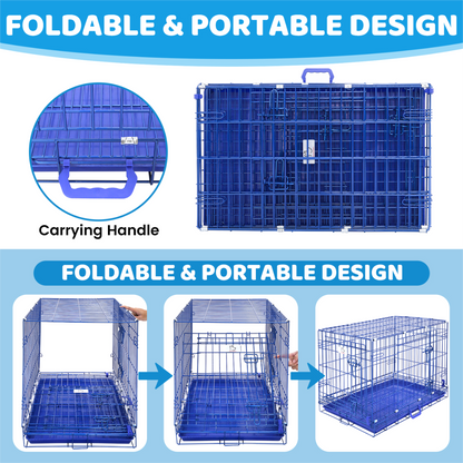 30" Collapsible Blue Dog Crate BLU30