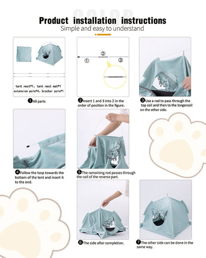 Comfy Calming Pet Tent Bed for Small Dogs and Cats