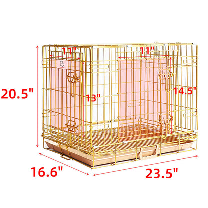 24-42" Collapsible Copper Gold Dog Crate GLD24-42
