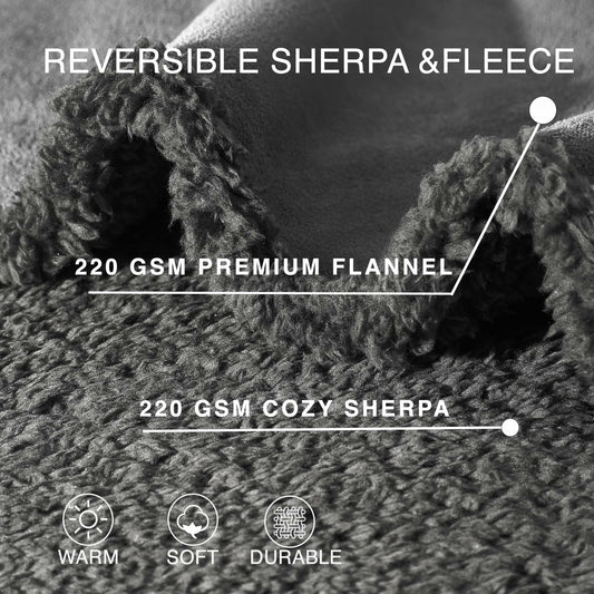 Waterproof Stuffed Dog Bed Cover Blanket Reversible Paw Print Grey 52x82