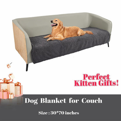 Waterproof Stuffed Dog Bed Cover Blanket Reversible Paw Print Grey 52x82