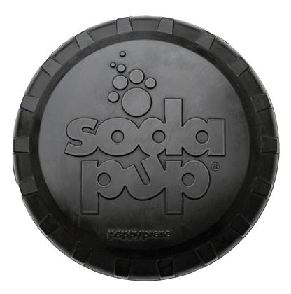 Magnum Bottle Top Flyer Ultra Durable Rubber Retrieving Frisbee - Large - Black