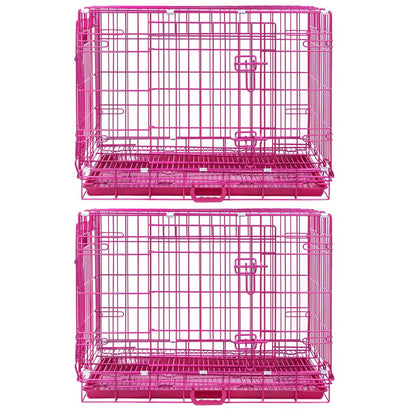 24-42" Collapsible Pink Dog Crate RED24-42