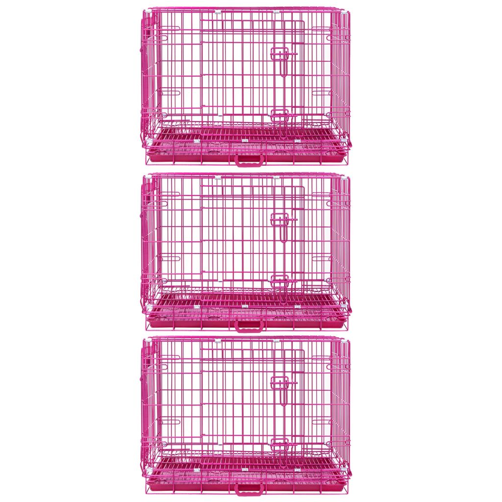 24-42" Collapsible Pink Dog Crate RED24-42