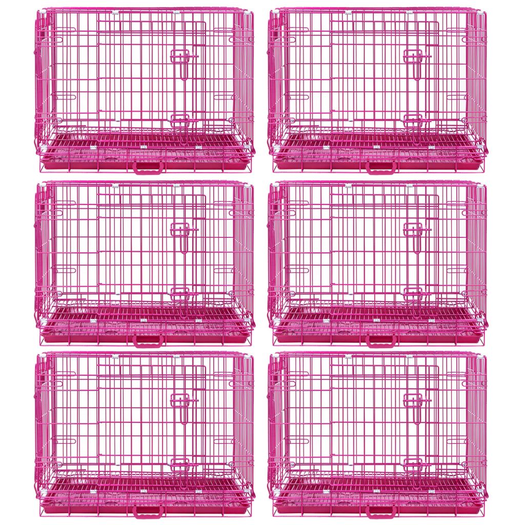 24-42" Collapsible Pink Dog Crate RED24-42